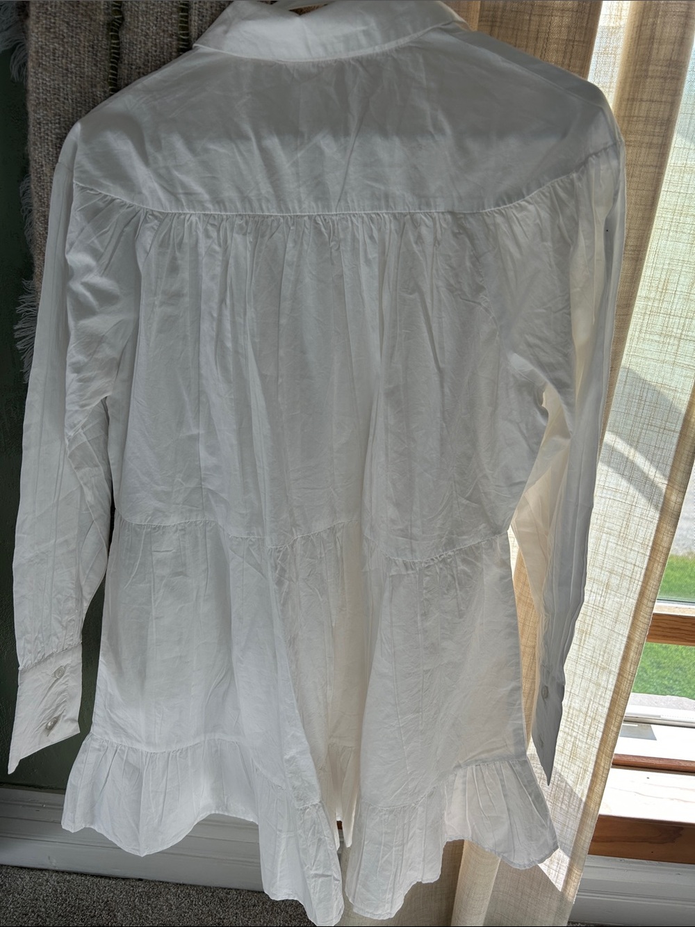 Elan White Button-Front Ruffled Tunic - Picture 4 of 4